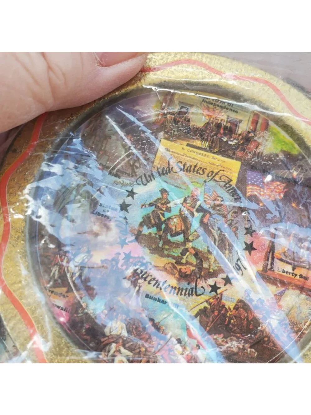 VTG 1976 Bicentennial Commemorative 6 Coasters 4th of July Flag Independence Day